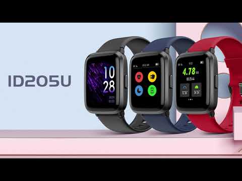 ID205U Smart Watch Black Fitness Tracker Blood Pressure Monitor Blood Oxygen Meter Heart Rate