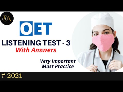 OET 2.0 Listening Mock Test - 3  with Answers [2021] | OET Listening  Sample Test for Nurses