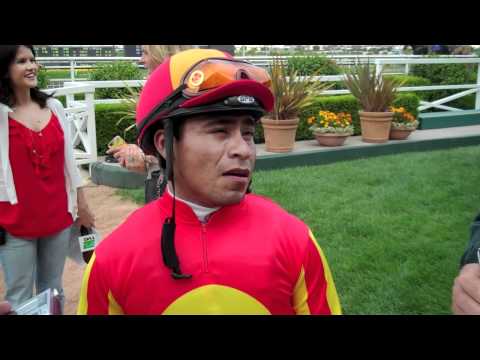 Martin Garcia after Irish Gypsy wins the Desert Stormer Handicap