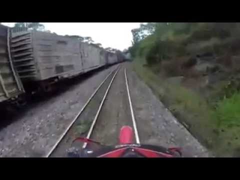 Riding a Bike on the Railroad