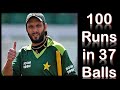Shahid Afridi 37 balls 100 Runs World Record Highlights
