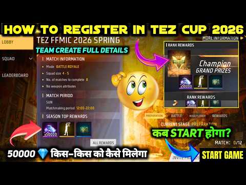 HOW TO REGISTRATION FREE FIRE TEZ FFMIC SPRING 2026 INDIA CUP TOURNAMENT KAREN KAISE REGISTER KARE