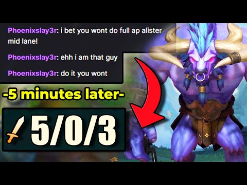 My viewers told me to play FULL AP Alistar and 1 shot everyone on the map.. so I tried it