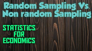Random Sampling Vs Non random Sampling l Statistics for Economics l Class XI