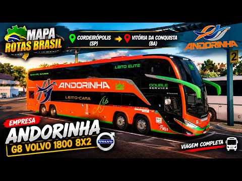 RODOVIARIA: Cordeirópolis (SP) ➜ Vitória da Conquista (BA) G8 Volvo 1800 8x2 | Mapa Rotas Brasil