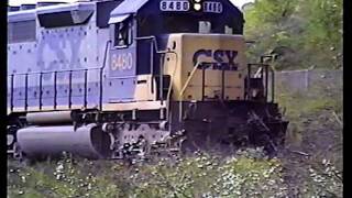 preview picture of video 'CSX coal train headed down CN&L sub. (1992)'