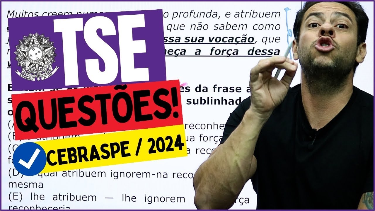 🔴TSE 2024 | MARATONA DE QUESTÕES | Português CEBRASPE!