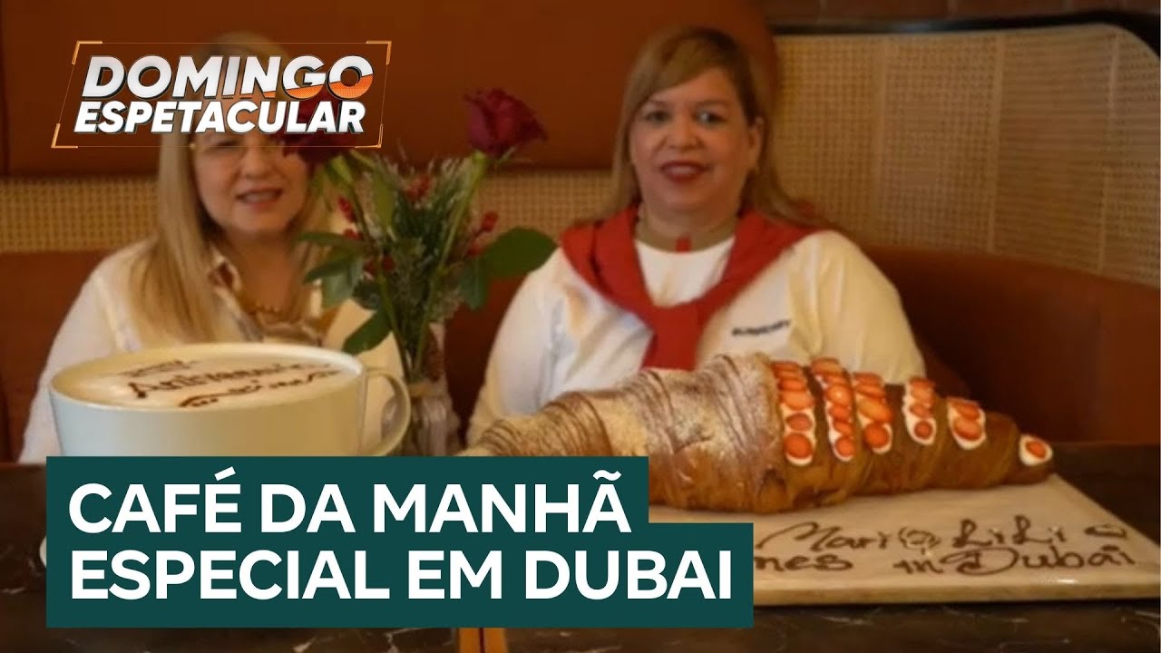 Maior café da manhã do mundo: padaria em Dubai faz croissant e capuccino gigantes