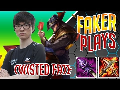 Faker Plays Twisted Fate! - SKT T1 Faker Korean SoloQ Playing Twisted Fate Mid - 2017 Patch 7.8