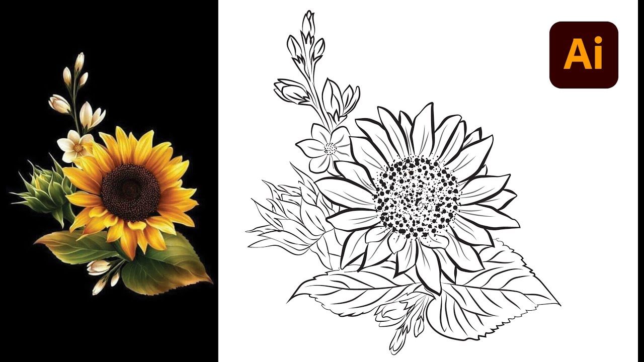 How to draw a Sunflower in vector using Illustrator 2022