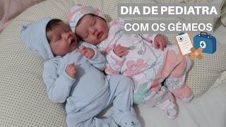 ROTINA DIA DE PEDIATRA COM OS BEBÊS REBORNS GÊMEOS!