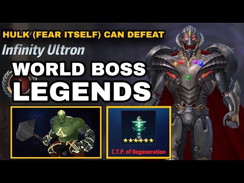MARVEL Future Fight - HULK(FEAR ITSELF) CAN DEFEAT ULTRON | WORLD BOSS LEGEND
