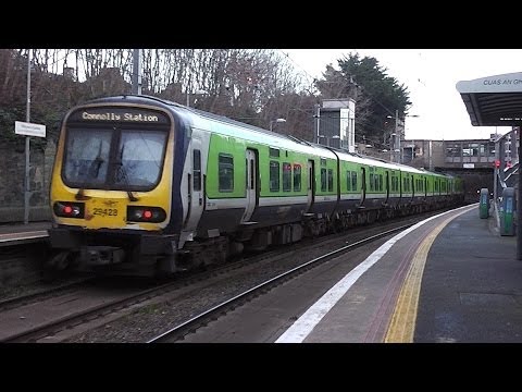 Two IE 29000 Class DMU trains at Sandycove & Glasthule Station