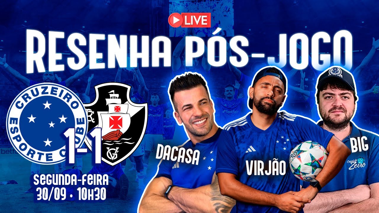 RESENHA PÓS-JOGO (AO VIVO) 🔴 CRUZEIRO 1x1 VASCO - RODADA 28 DO BRASILEIRÃO