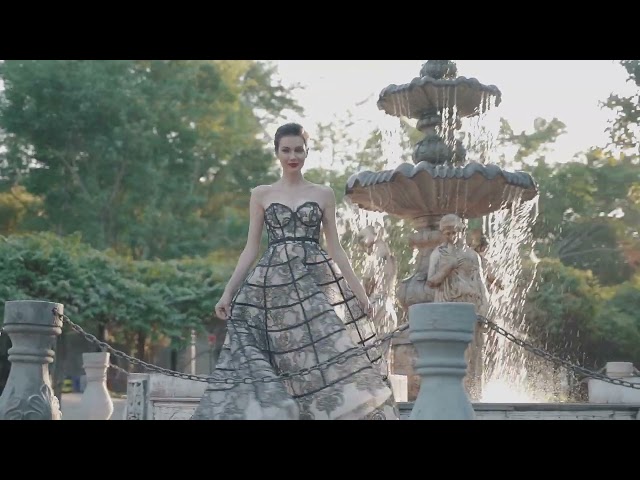 فستان سهرة  اوركنزا سواريه كلوش قصير من الامام طويل من الخلف