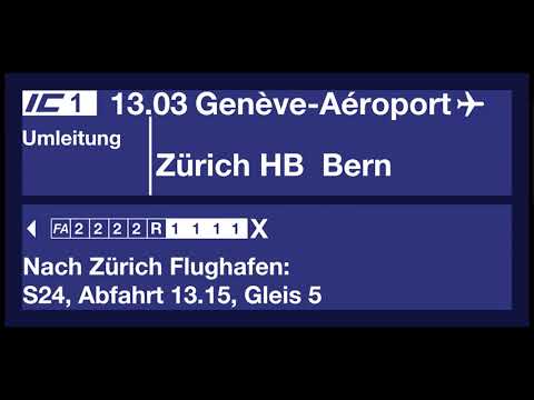 SBB Ansage - Einfahrt des IC1 nach Genf Flughafen/Genève-Aéroport in Winterthur (+Umleitung) (D+E)