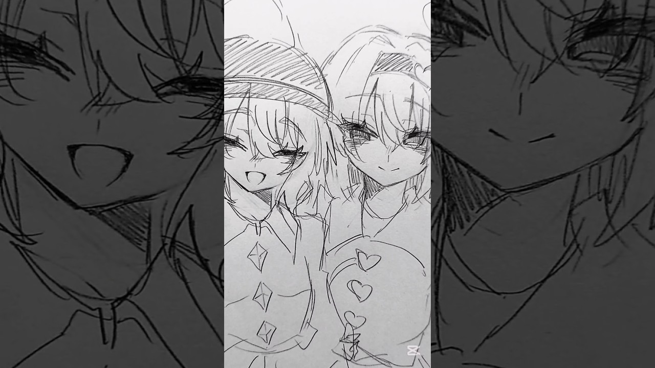 久しぶりに東方キャラいっぱい描きました！#イラスト#アナログ #東方project