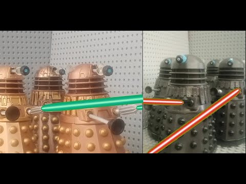 Dr who return of the daleks, rise of the mutants Dalek battle scene pure daleks vs mutant daleks