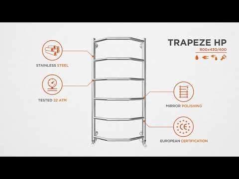 Водяна рушникосушарка Mario Трапеція HP 1.3.2801.01.P (4820111351794, 800x430, хром/сатин/білий глянець/чорний матовий/золото/бронза)