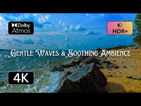 4K UHD Calm Water Waves | Gentle Waves & Soothing Ambience