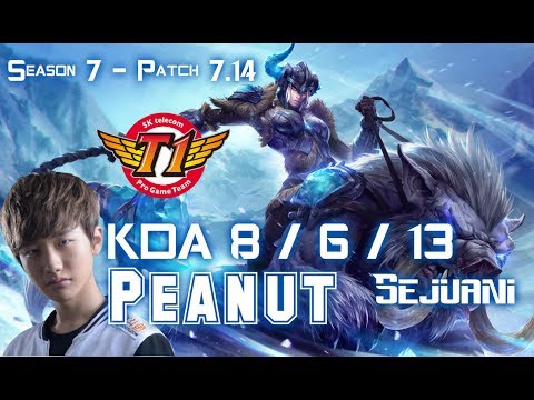 SKT T1 Peanut SEJUANI vs REK'SAI Jungle - Patch 7.14 KR Ranked