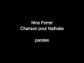 Nino Ferrer-Chanson pour Nathalie-paroles