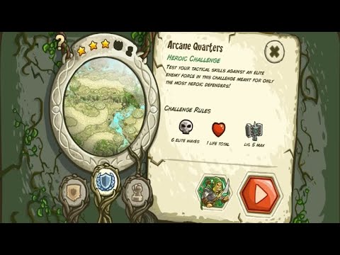 Kingdom Rush Origins - Arcane Quarters (Level 13) Heroic Challenge Veteran Walkthrough