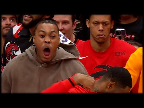 Chris Boucher HYPES up the Bench! - Raptors vs Pistons | March 24, 2023