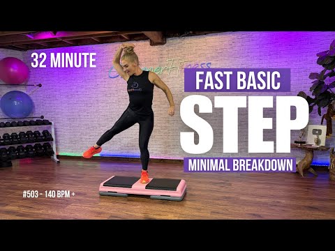 32 Min Fast Basic Step | High-Energy Step Aerobics at Home (140 BPM +)