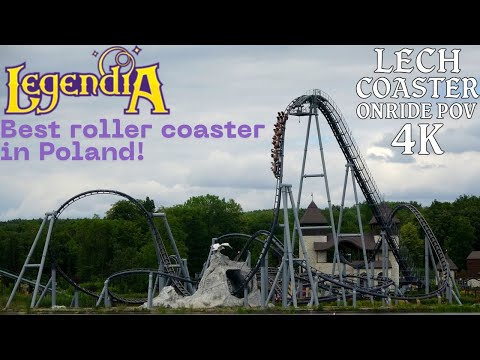 Lech Coaster front seat onride POV 4K of Legendia at Chorzów, Poland.