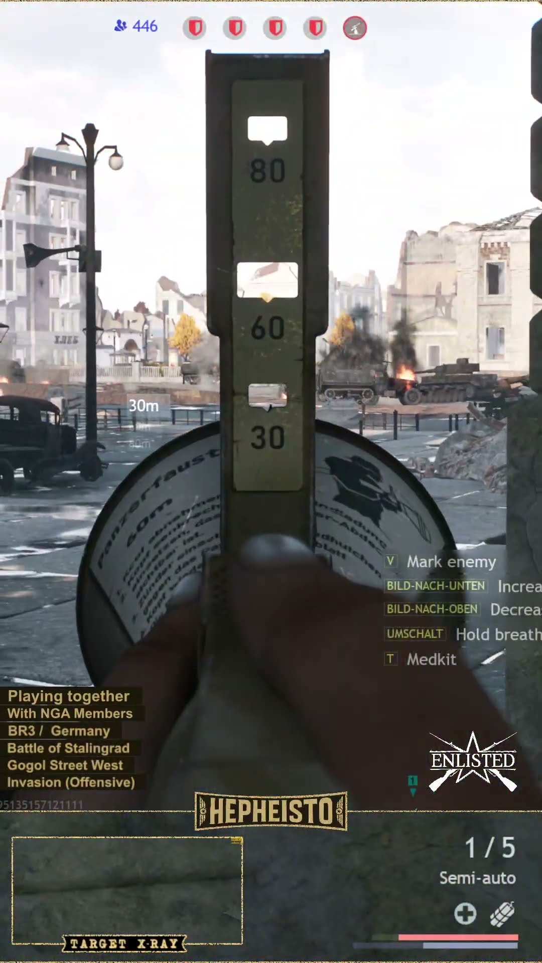Anti Tank Gunner eliminates Halftrack M3A1 with Panzerfaust 60