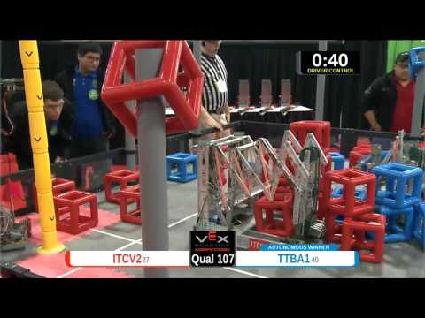 2015 VEXU Q107 - ITCV2 vs TTBA1 - 38 to 57-Division Div-VEX U-VEX Worlds 2015