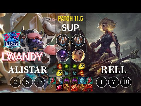 LNG lwandy Alistar vs Rell Sup - KR Patch 11.5