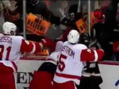 Game Ending BRAWL! - Red Wings vs Ducks - WC/SF G6 - 2009 NHL Playoffs