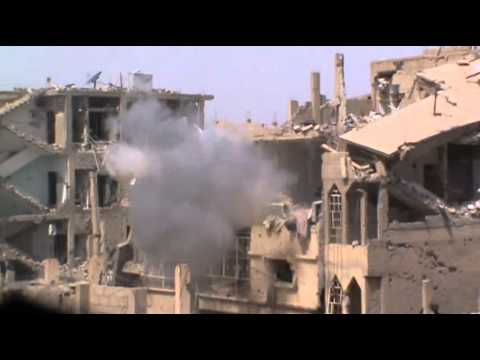 استهداف أحد مقرات النظام في حي الموظفين في دير الزور بواسطة صاروخ محلي الصنع من قبل كتيبة شهداء الموظفين