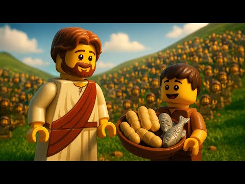 Jesus Feeds 5,000 | LEGO Bible Story Ai Animation