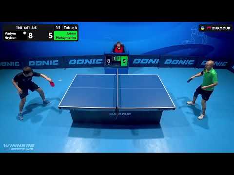 13:15 Vadym Hryban - Artem Maksymenko 07.08.2023 TT Euro.Cup Ukraine Star. Table 4