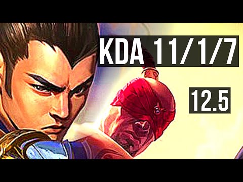 XIN ZHAO vs LEE SIN (JNG) | 11/1/7, Rank 5 Xin, Dominating, Rank 16 | EUW Challenger | 12.5
