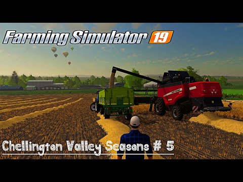 Harvesting oats & Grassing hay into windrows ⭐Chellington Valley Seasons # 5⭐FS19 TimeLapse