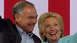 Tim Kaine addresses Clinton supporters as VP pick