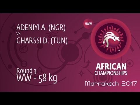 Round 3 WW - 58 kg: A. ADENIYI (NGR) df. D. GHARSSI (TUN) by TF, 10-0