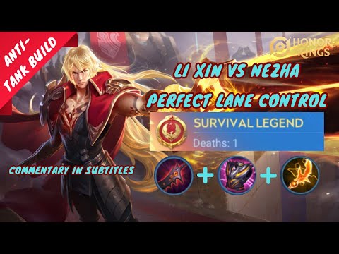 Li Xin VS Nezha | Dominate Game by Controlling Lane and Enemy Jungle | Honor of Kings Li Xin Build