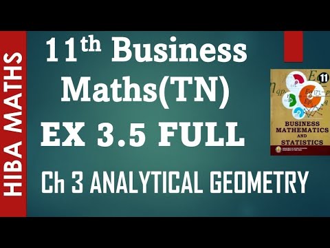 11th Business maths exercise 3.5 chapter 3 analytical geometry hiba maths