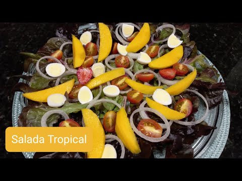 SALADA TROPICAL SUPER DIFERENTE PRÁTICA E RÁPIDA+MOLHO DELICIOSO