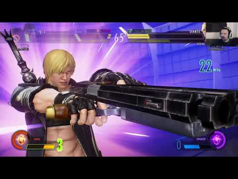 Marvel vs. Capcom Launch MP pt6 - vs. Dante/Jedah (INSANE COMBO SPAM!)