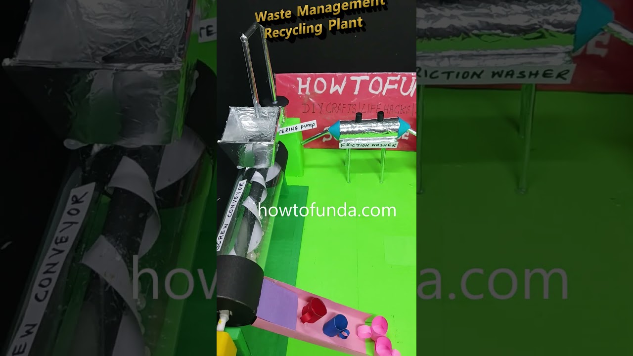 plastic waste management plant working model -  - science project - #shorts  - howtofunda