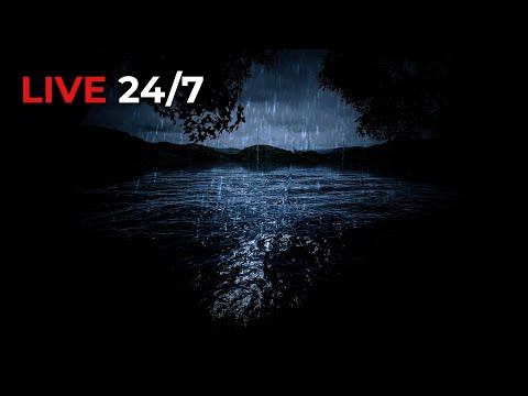 🔴 Strong Ocean Rainstorm and Distant Thunder Sounds for Sleeping | Dimmed Screen Thunderstorm