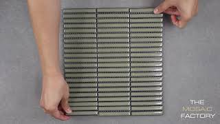 The Mosaic Factory Sevilla Kit-Kat Mini Fingers mozaïektegel 1,2x9,2cm - urban olive