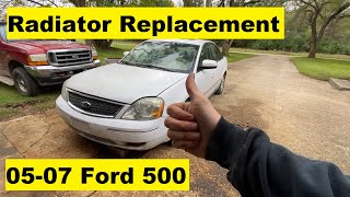 Radiator Replacement Ford 500 Five Hundred DIY 05 06 07 2005 2006 2007