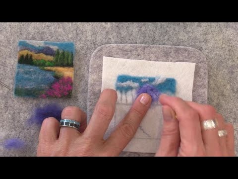 Needle Felt Landscape: Needle Felting a Mini 2D Landscape Beginner Tutorial